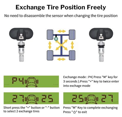 MY66T Автомобильная система контроля влажности TPMS Давление в шине 433 МГц Внутренний датчик